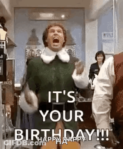 Man In Green Elf Costume Screaming Birthday GIF
