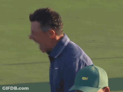 Man In Green Hat On Golf Course GIF
