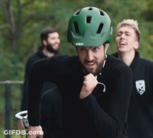 Man In Green Helmet With GXP GIF