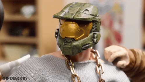 Man In Green Helmet With Yellow Lenses GIF