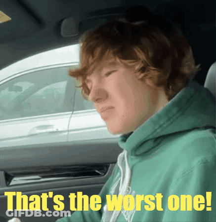 Man In Green Hoodie In Car Saying That's The Worst One GIF