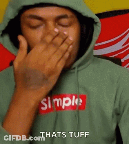 Man In Green Hoodie Saying That S Tuff GIF