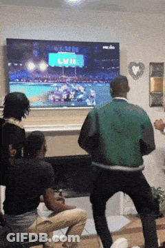 Man In Green Jacket Dancing NFL TV GIF