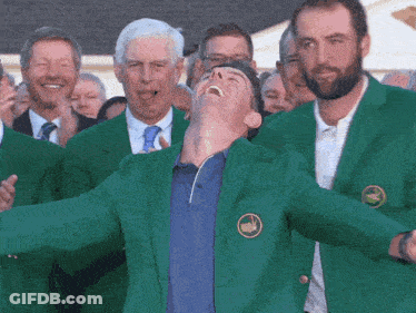 Man In Green Jacket Laughing GIF