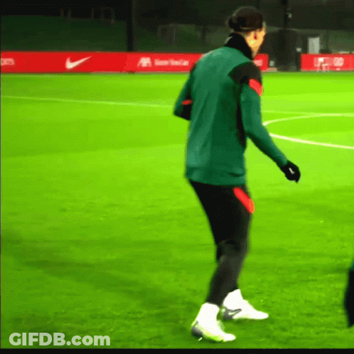 Man In Green Jacket On Green Soccer Field GIF