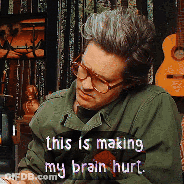 Man In Green Jacket Saying Brain Hurt GIF
