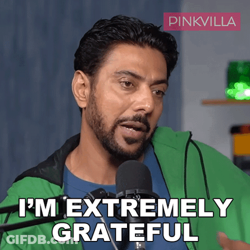 Man In Green Jacket Saying Grateful GIF
