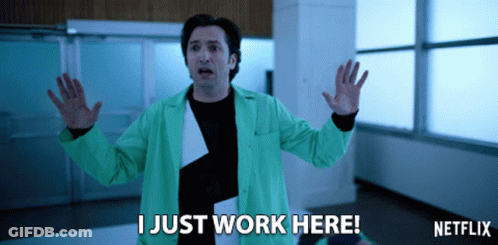 Man In Green Jacket Says I Just Work Here GIF