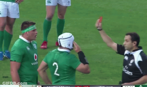 Man In Green Jersey Shown Red Card GIF