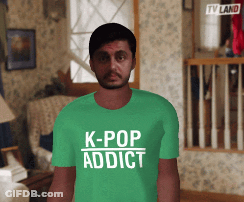 Man In Green K-Pop Addict Shirt GIF