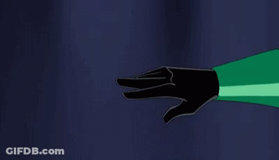 Man In Green Lantern Costume Pointing GIF