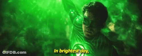 Man In Green Lantern Costume Saying In Brightest Day GIF