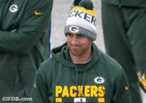 Man In Green Packers Hoodie And Beanie GIF