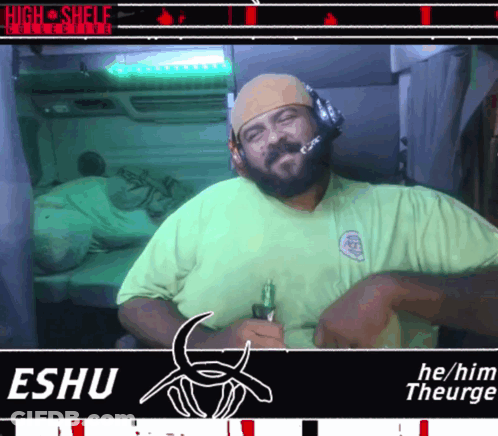 Man In Green Shirt Dancing Eshu Sign GIF
