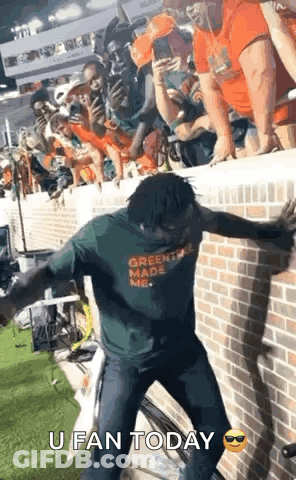 Man In Green Shirt Dancing GIF