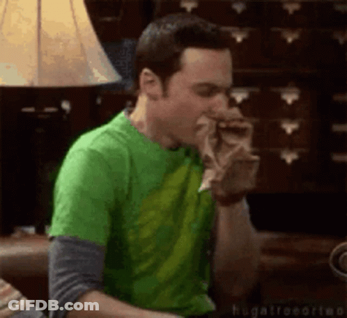 Man In Green Shirt Eating Food GIF