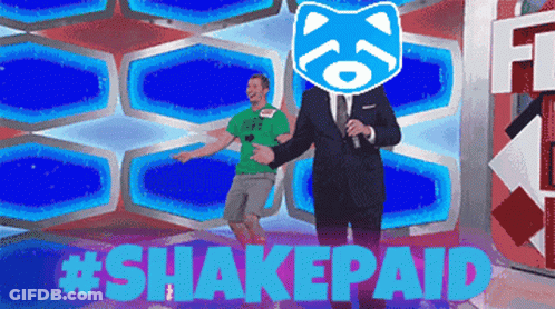 Man In Green Shirt Escorted By Man In Suit On Stage #Shakepaid GIF