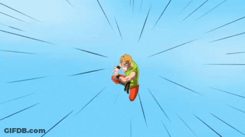 Man In Green Shirt Holding Blue Ball GIF