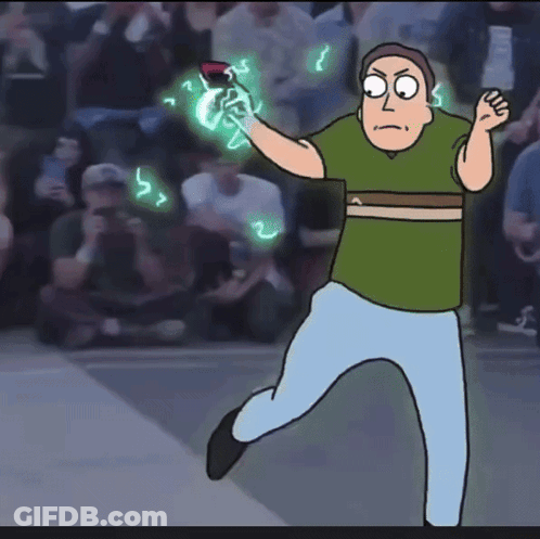 Man In Green Shirt Holding Pokemon GIF