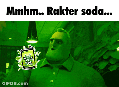 Man In Green Shirt Holding Rakter Soda Can GIF