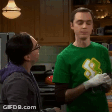 Man In Green Shirt Laughing With Woman In Purple Jacket GIF