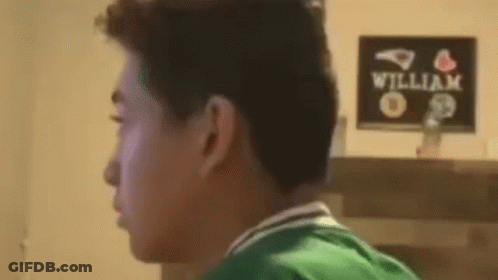 Man In Green Shirt Looking At William Sign GIF
