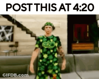 Man In Green Shirt Post This At 4:20 GIF