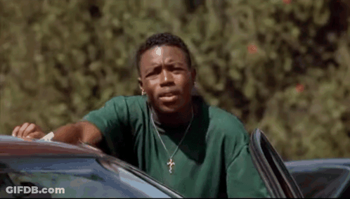 Man In Green Shirt Pushes Woman Out Of Car GIF