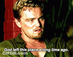 Man In Green Shirt Saying God Left This Place A Long Time Ago GIF