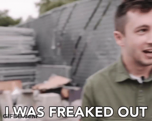 Man In Green Shirt Saying I Was Freaked Out GIF