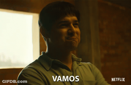 Man In Green Shirt Smiling Saying Vamos GIF