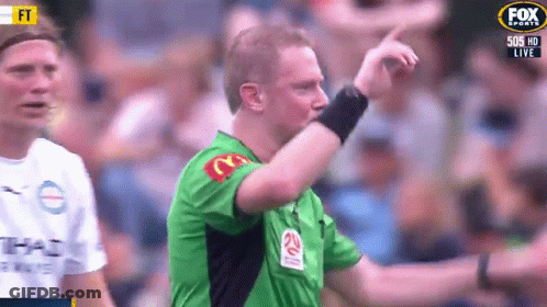 Man In Green Shirt With Fox Sports Logo GIF