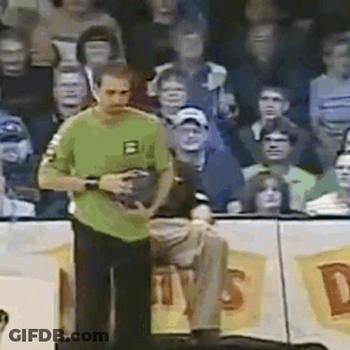 Man In Green Shirt With Letter B GIF