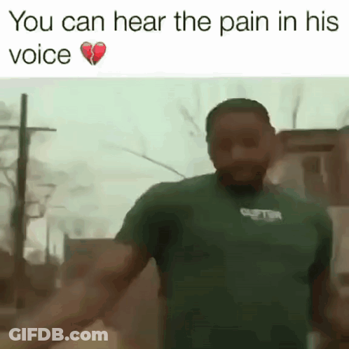 Man In Green Shirt You Can Hear The Pain In His Voice GIF