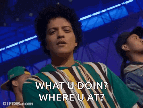 Man In Green Striped Shirt Asking What You're Doing GIF