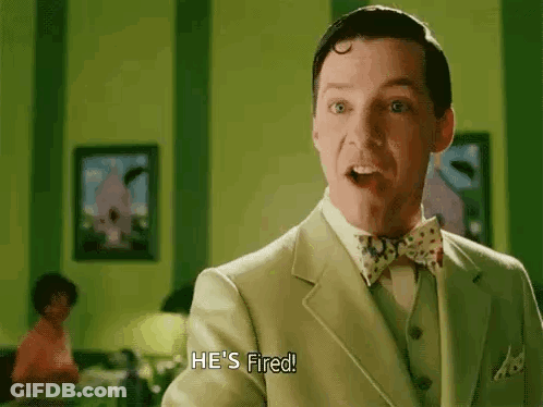 Man In Green Suit And Bow Tie Talking About Being Fired GIF