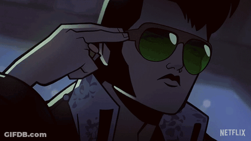 Man In Green Sunglasses With Netflix Logo GIF