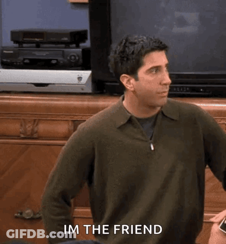 Man In Green Sweater Saying Im The Friend GIF