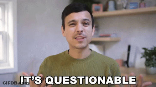 Man In Green Sweater Saying It's Questionable GIF