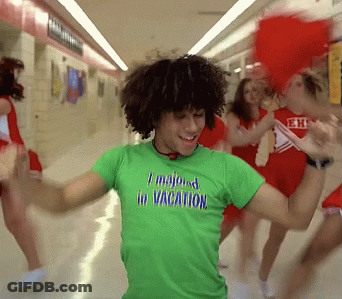 Man In Green T-Shirt Saying I Majored In Vacation GIF