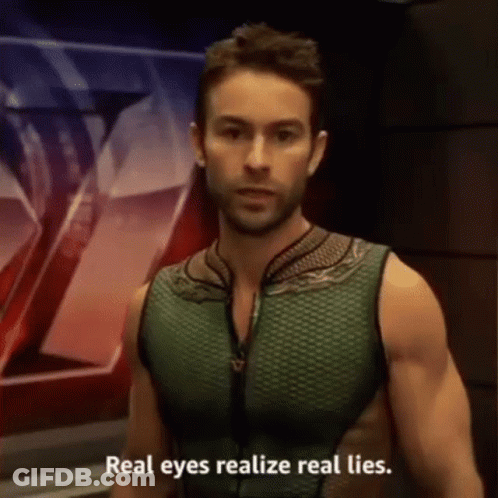 Man In Green Tank Top Saying Real Eyes Real Lies GIF