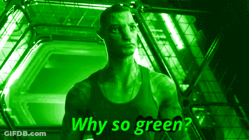 Man In Green Tank Top Saying Why So Green GIF