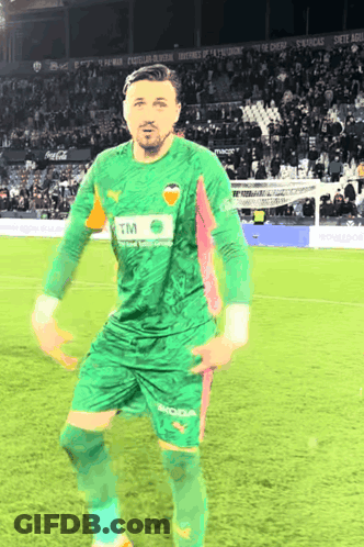 Man In Green TM Jersey On Field GIF