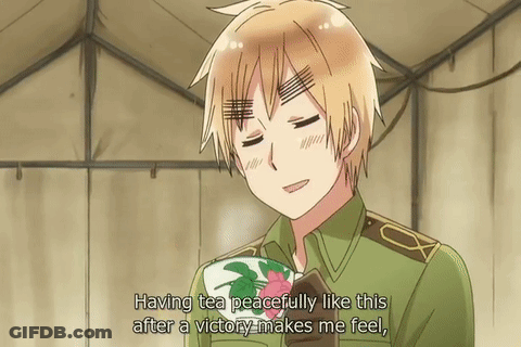 Man In Green Uniform Says Having Tea Peacefully After Victory Makes Me Feel GIF