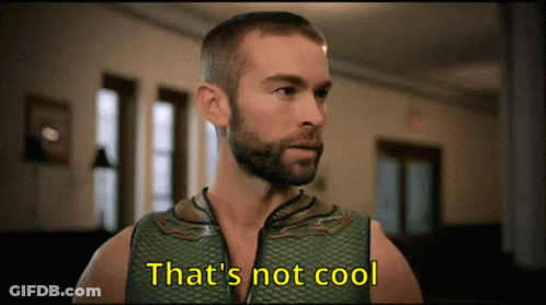 Man In Green Vest Saying Not Cool GIF