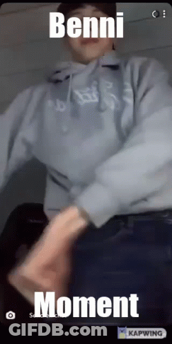 Man In Grey Hoodie Dancing Benni Moment GIF