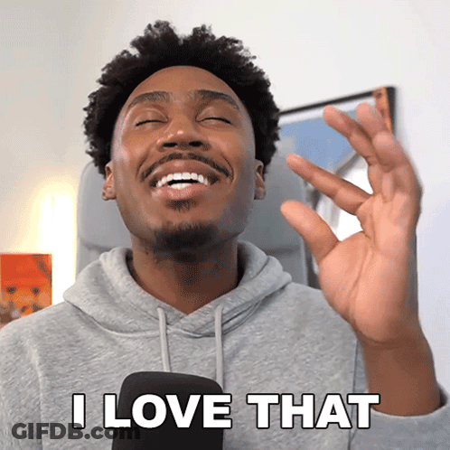 Man In Grey Hoodie Says I Love That Into Microphone GIF