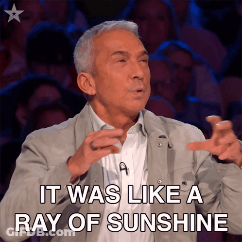 Man In Grey Jacket Saying Ray Of Sunshine GIF