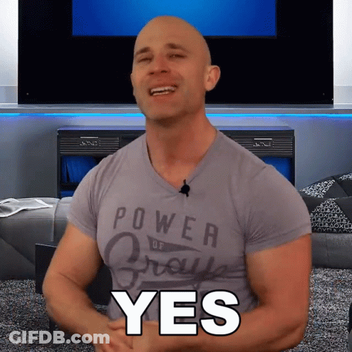 Man In Grey Power Of Grays Shirt GIF