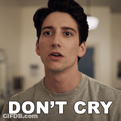 Man In Grey Shirt Says Don't Cry GIF